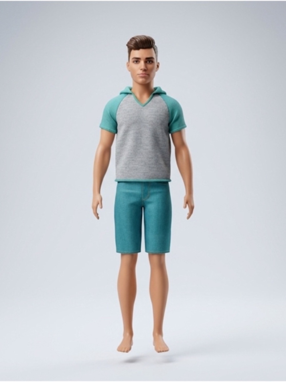 Barbie Teal Flat-Front Men's Shorts